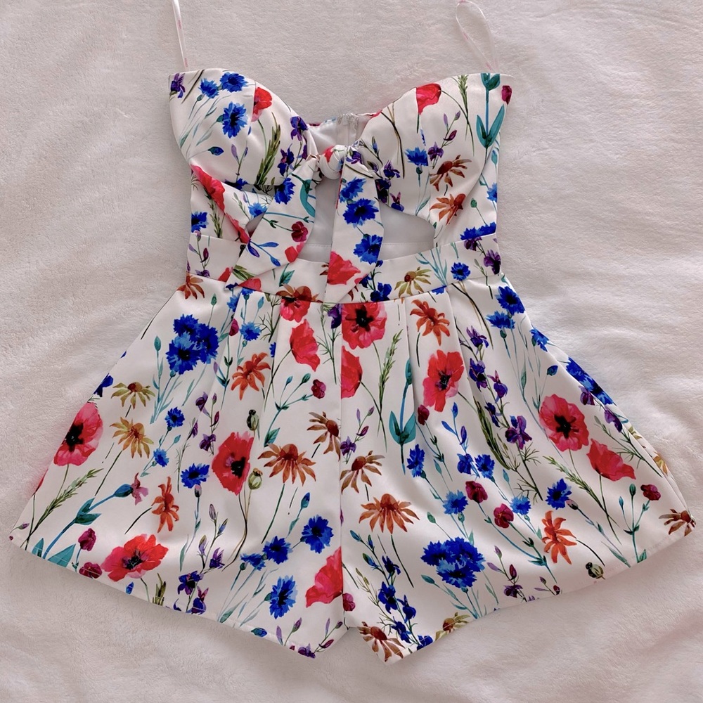 Floral Tie-Front Romper